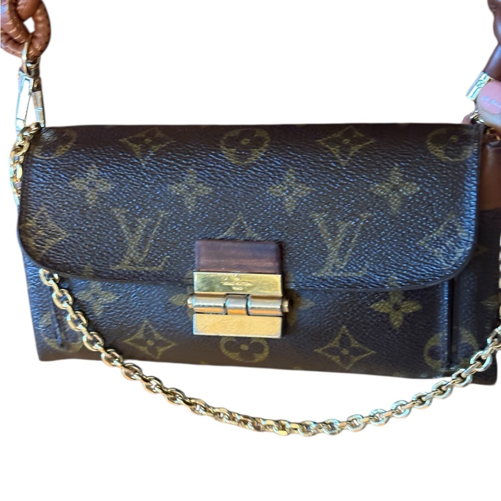 Vintage Original Louis Vuitton Brown and Gold Monogram Clutch